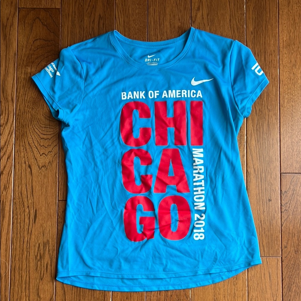 Nike Blue Chicago Marathon Graphic Tee